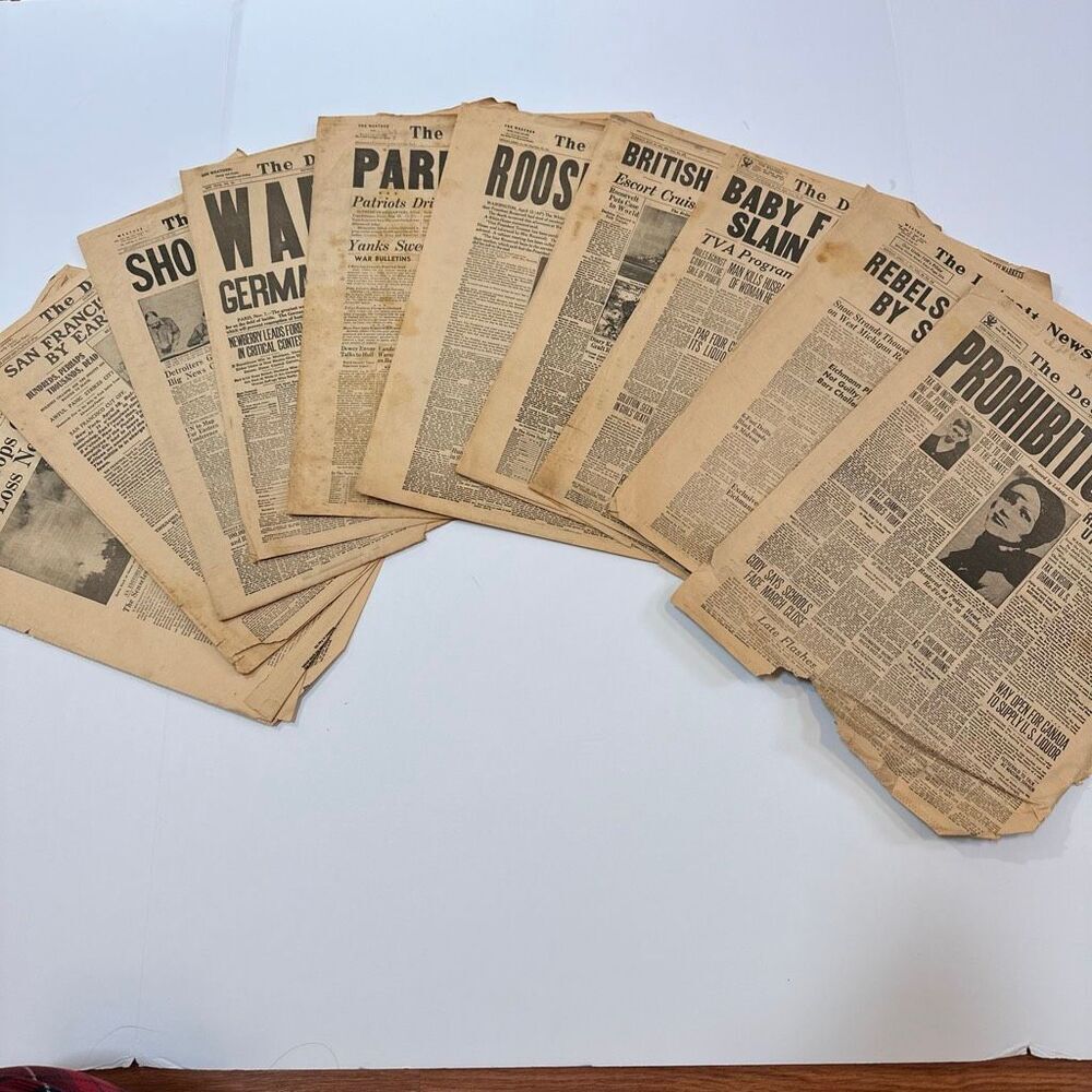 Lot (10) The Detroit News Reprints of Major Headlines From The Nineteenth Centur